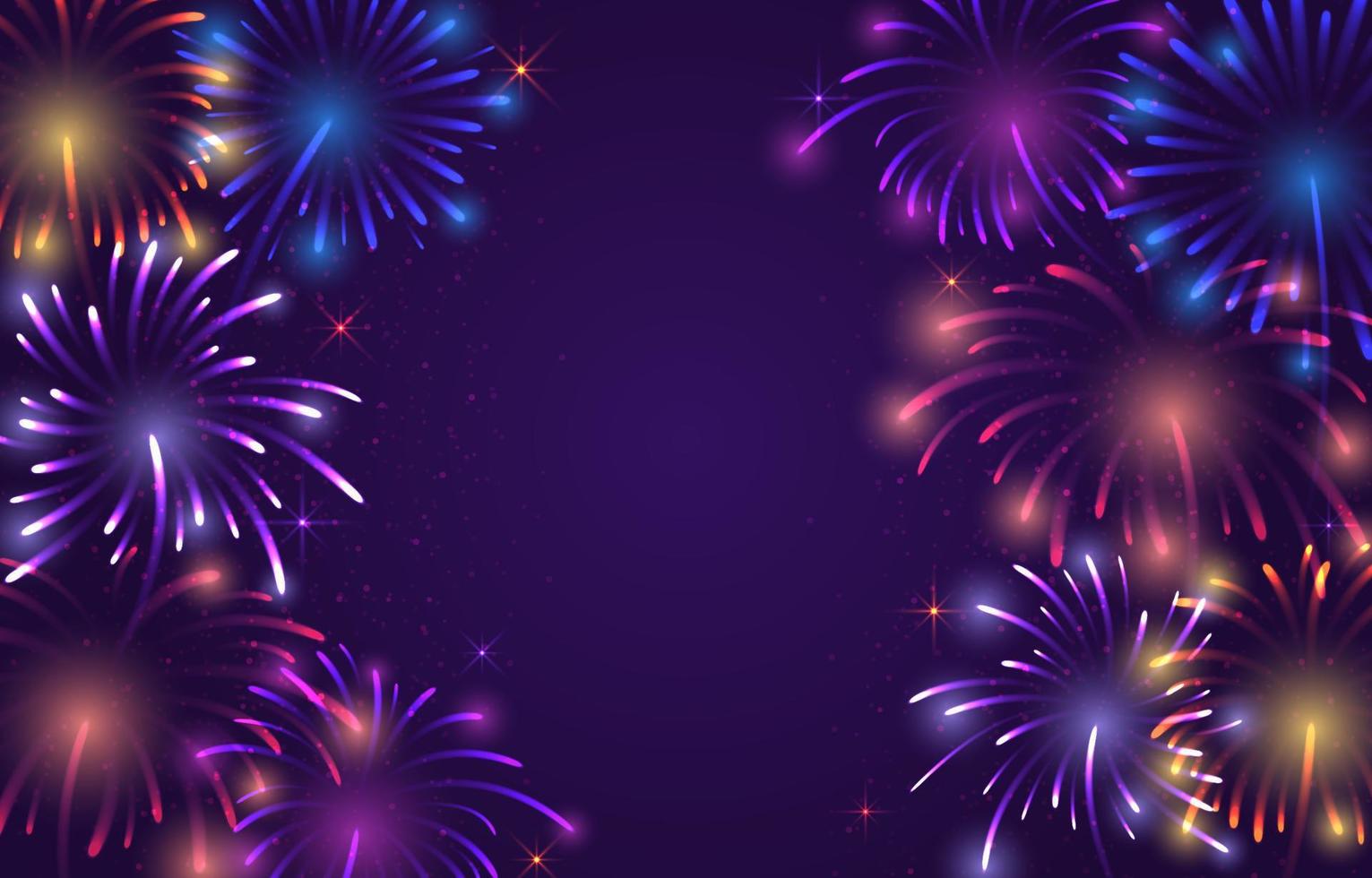 Colorful Fireworks Background Template vector