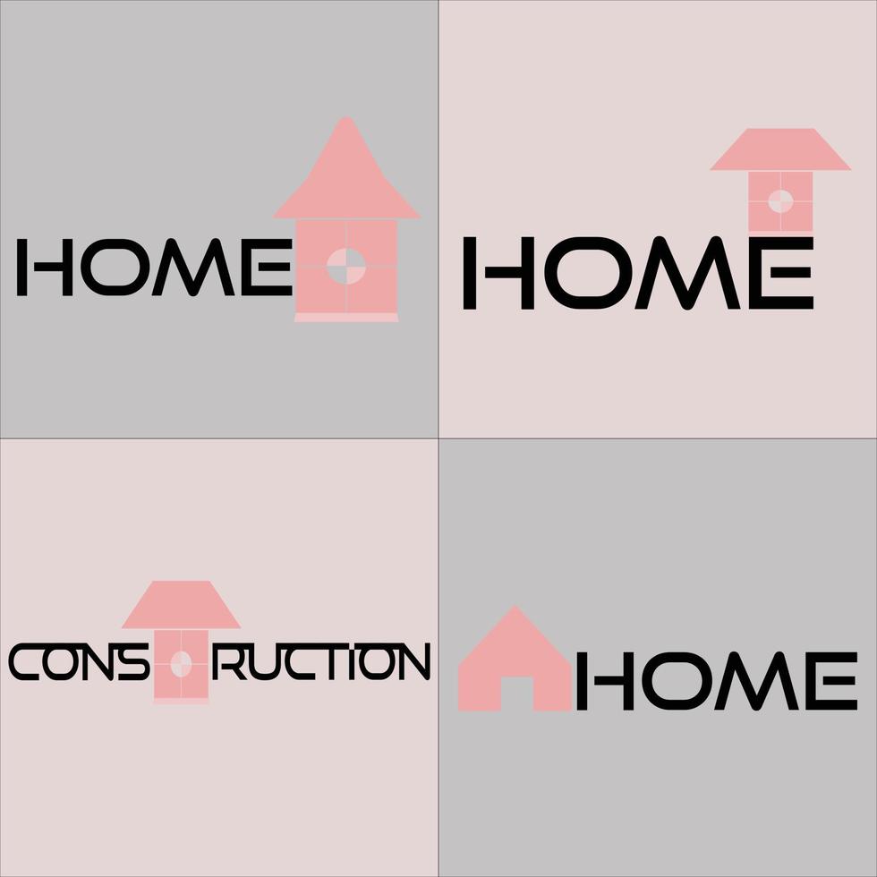 diseño de ilustración de vector de logotipo de casa o construcción simple