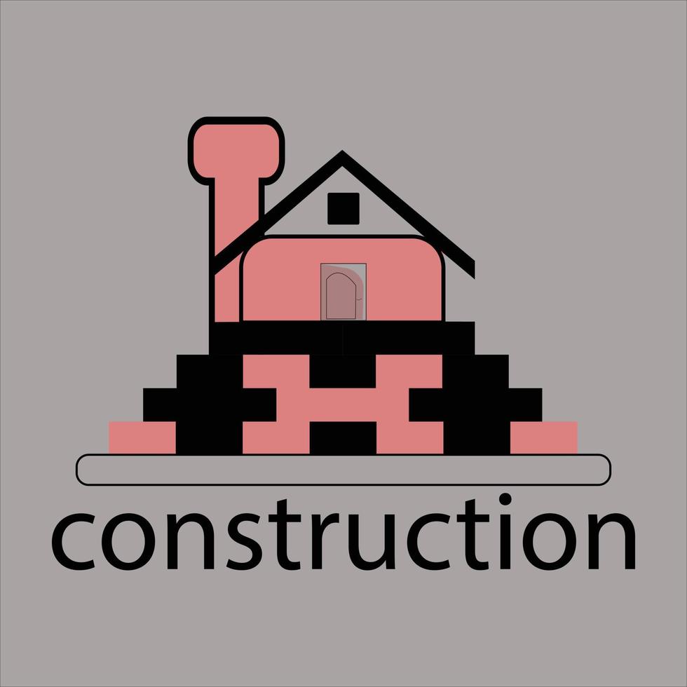 nuevo diseño de ilustración y vector de logotipo de construcción simple
