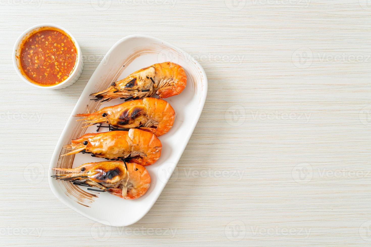 grilled river prawns or shrimps photo