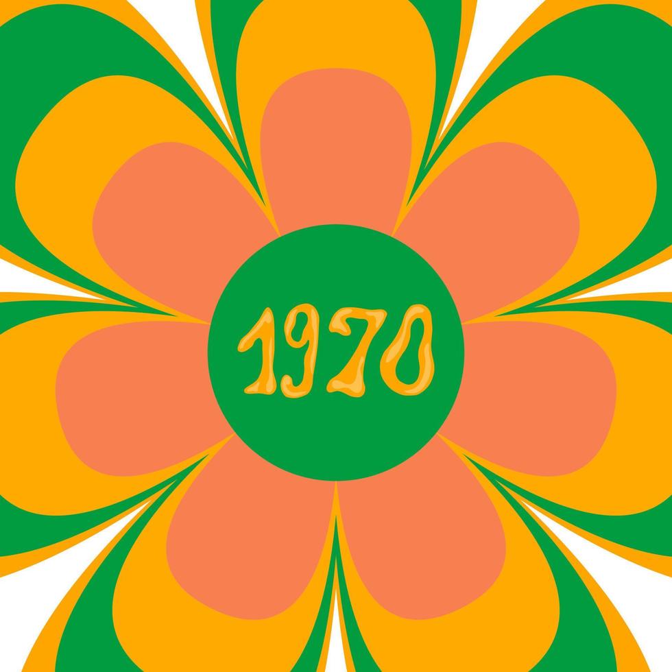 1970 good vibes flower vector clipart illustration