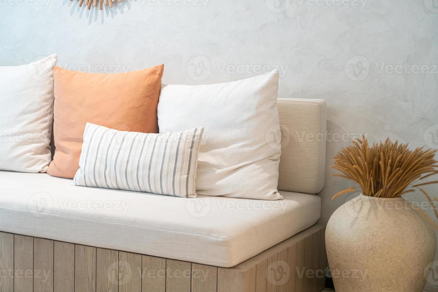 beautiful pillow decoration on sofa photo