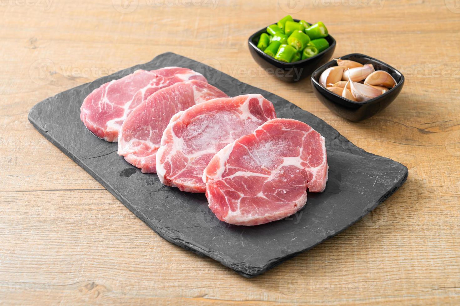 fresh pork neck raw or collar pork photo