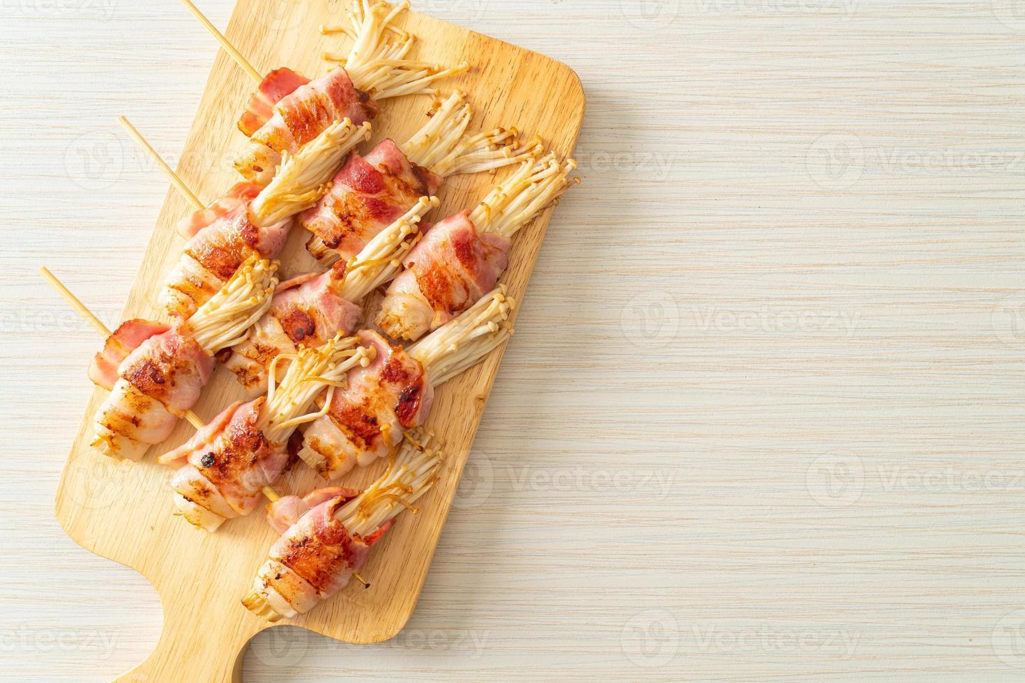 Bacon Wrapped Golden Needle Mushroom photo