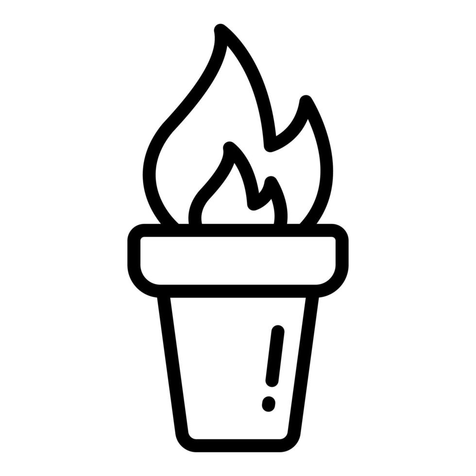 torch vector line icon, school and education icon