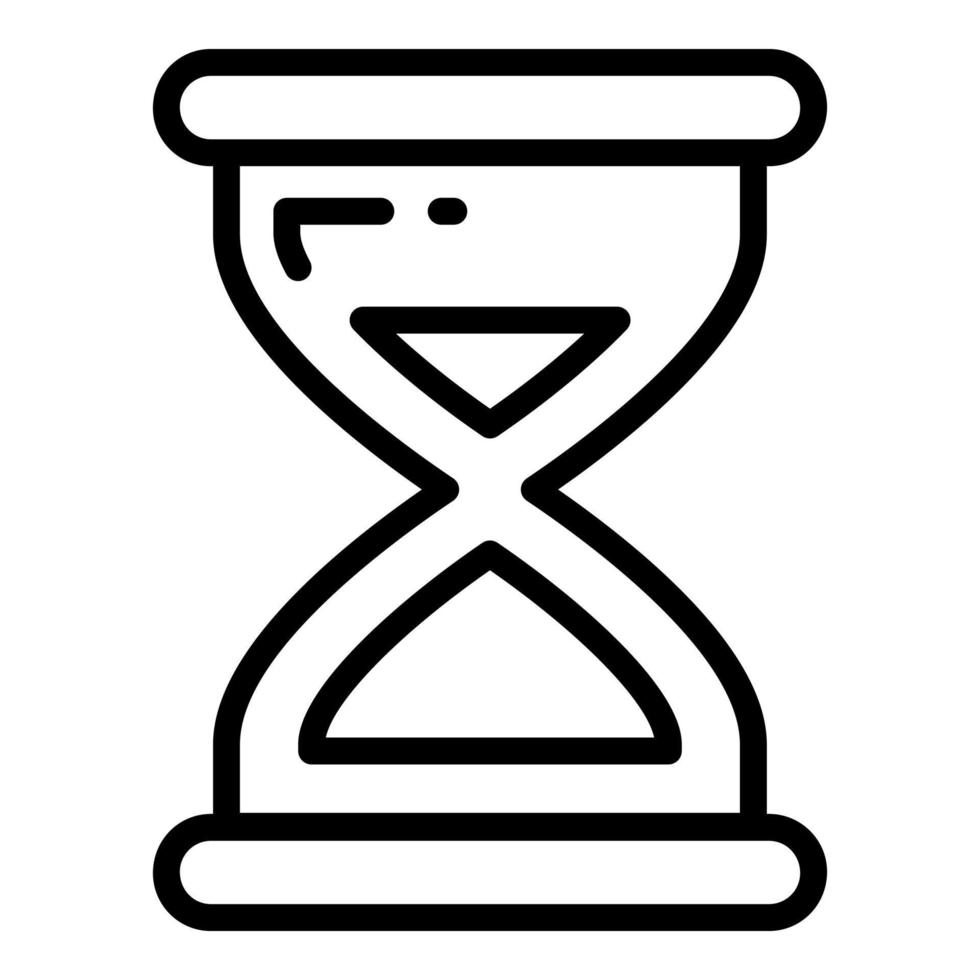 icono de línea de vector de reloj de arena, icono de escuela y educación