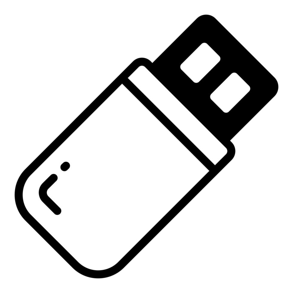 icono de glifo de vector usb, icono de escuela y educación