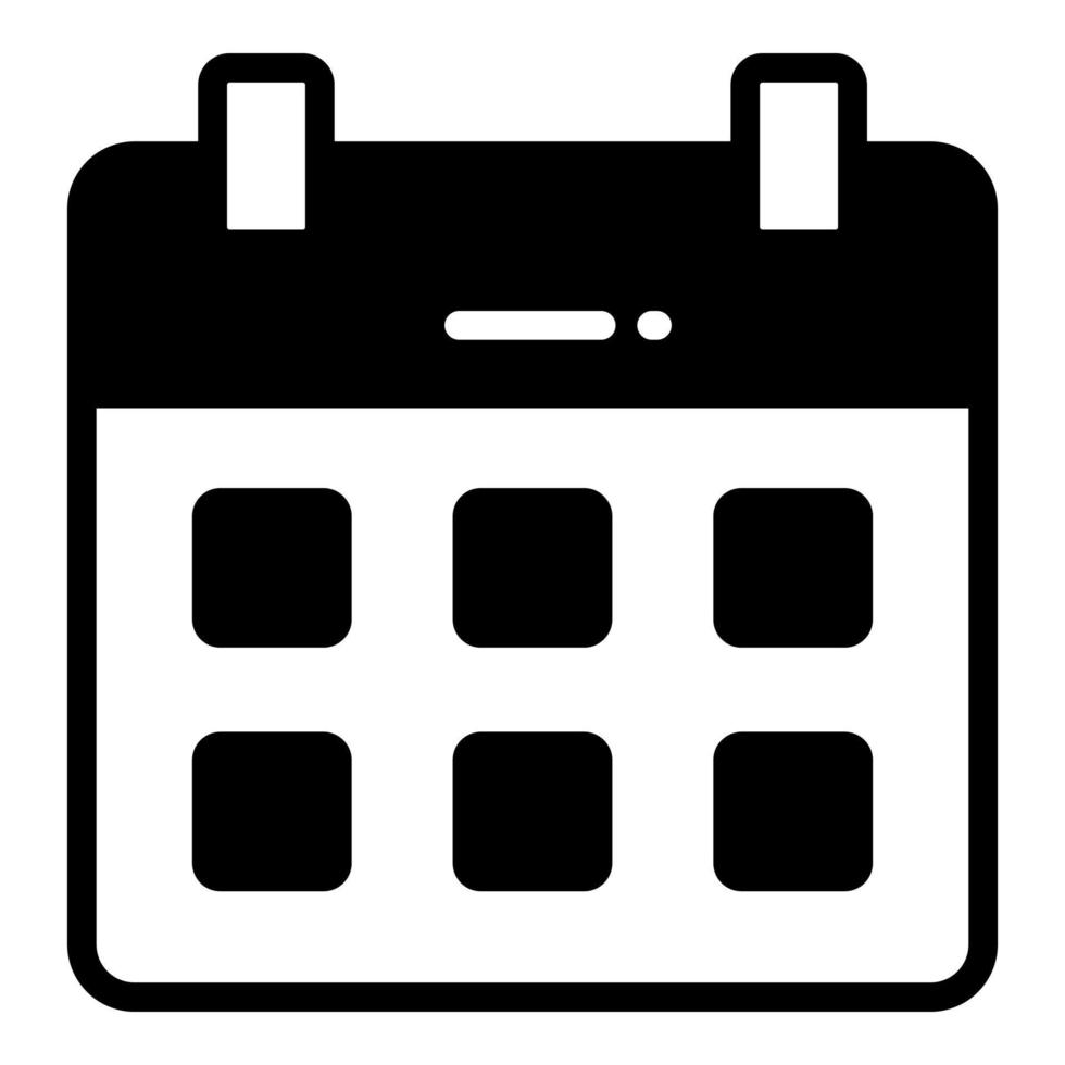 calendar vector glyph icon, school and education icon