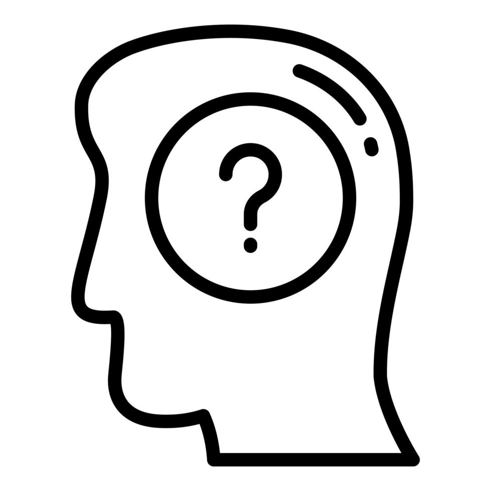 doubt vector line icon, school and education icon