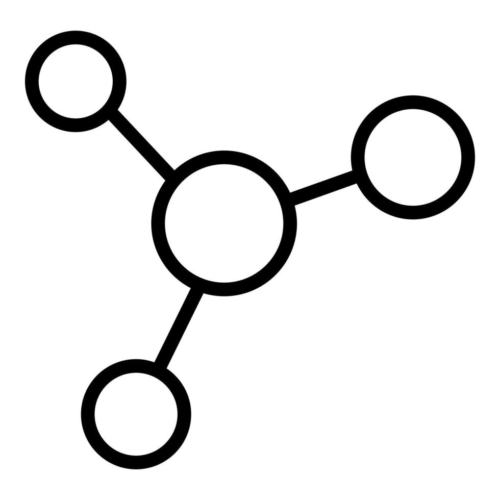 molecule vector line icon, school and education icon