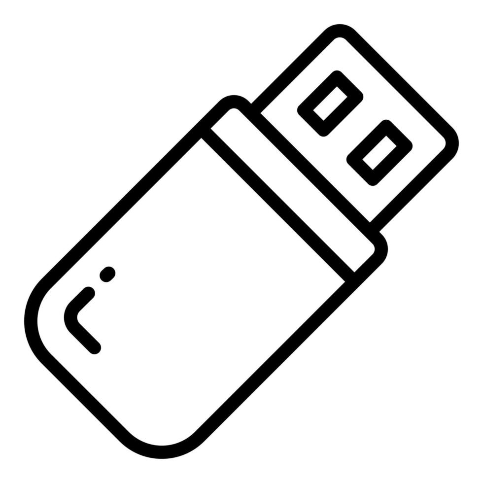 icono de línea de vector usb, icono de escuela y educación