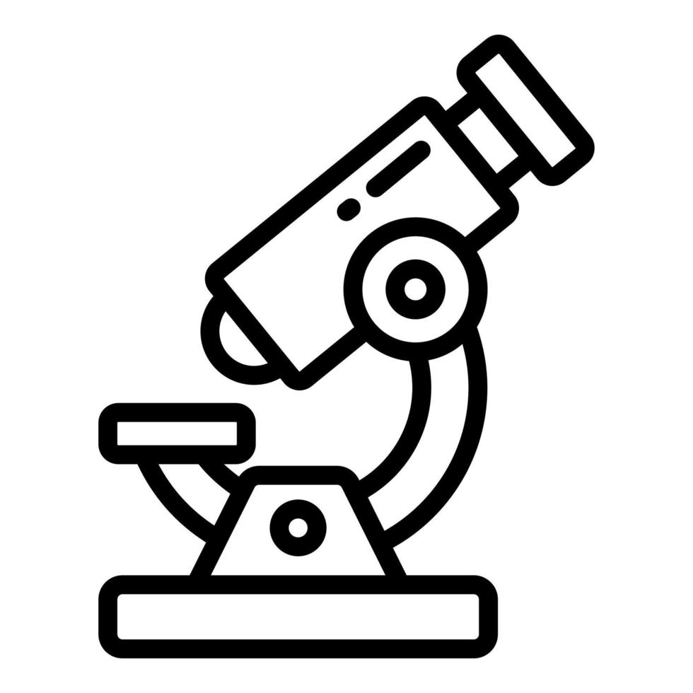 icono de línea de vector de microscopio, icono de escuela y educación