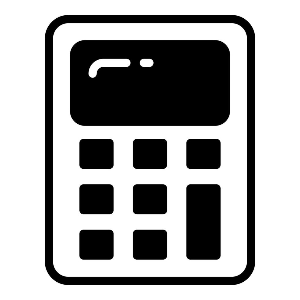 calculator vector glyph icon, school and education icon