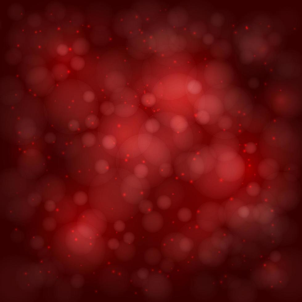 Fondo abstracto de efecto bokeh rojo. telón de fondo borroso. luces festivas desenfocadas. plantilla de diseño fácil de editar. vector