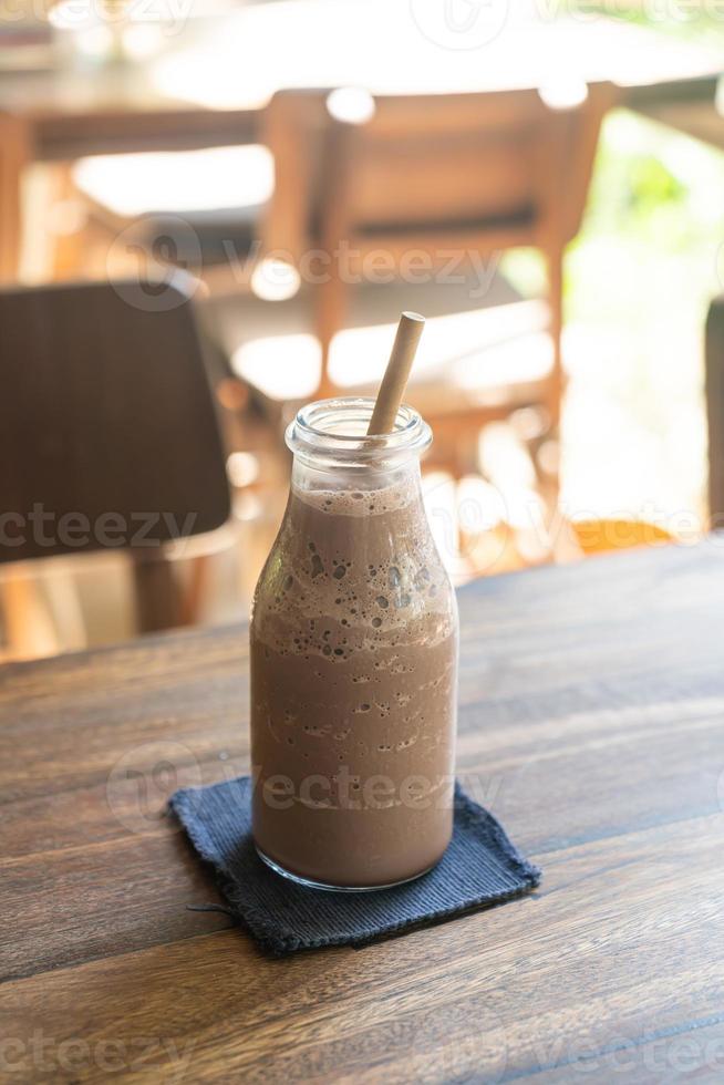 iced chocolate milkshake frappe or blend photo