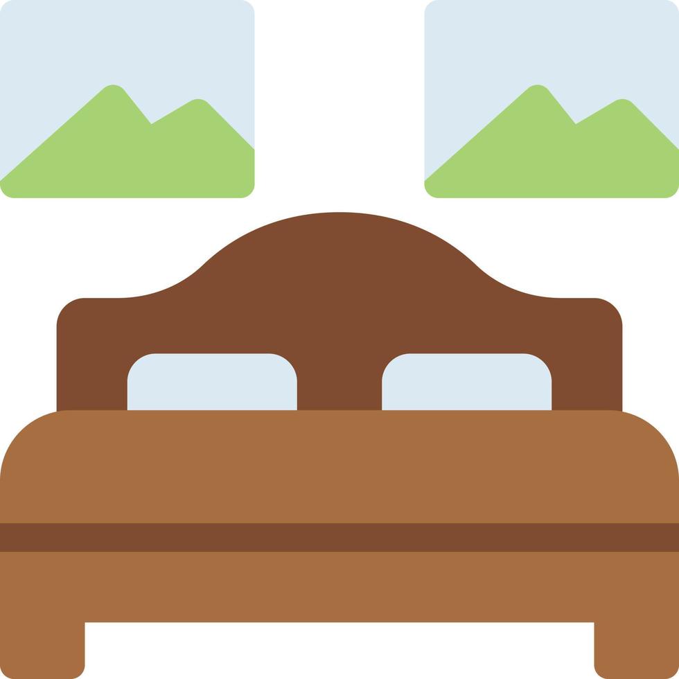 ilustración de vector de cama doble en un fondo. símbolos de calidad premium. iconos vectoriales para concepto y diseño gráfico.