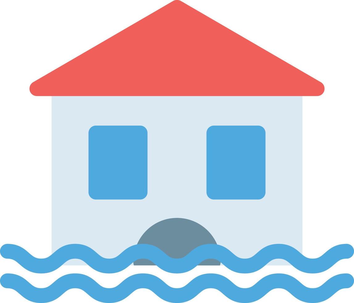 ilustración vectorial de inundación de la casa en un fondo. símbolos de calidad premium. iconos vectoriales para el concepto y el diseño gráfico. vector