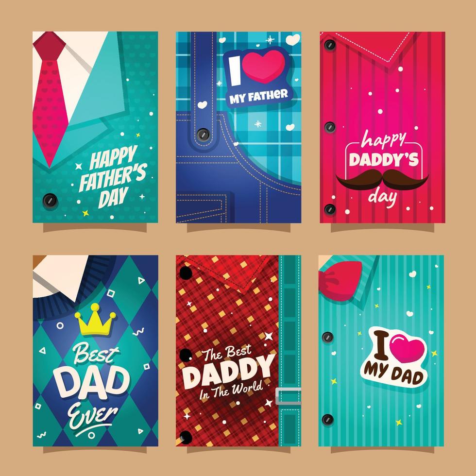 Father Day Card Collection vector