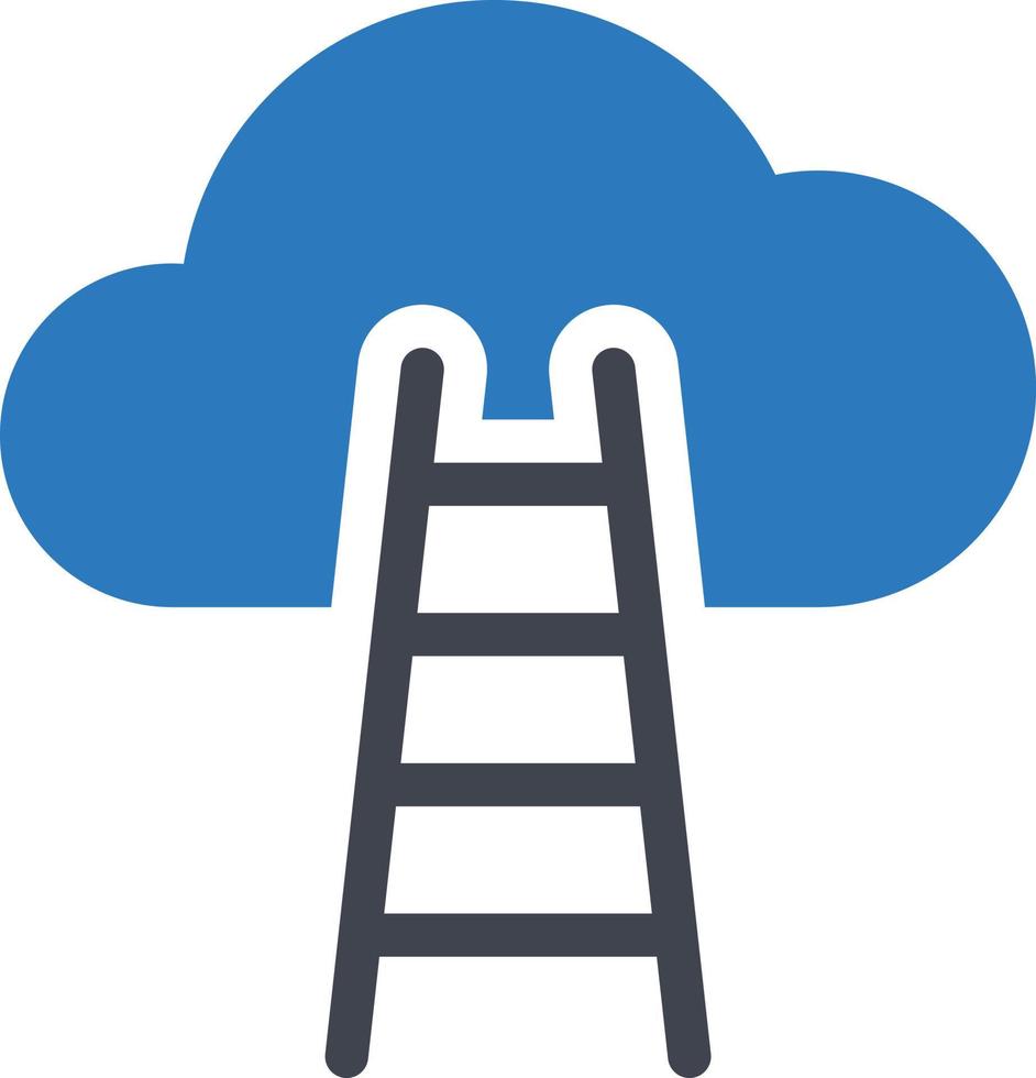 ilustración de vector de escaleras de nube en un fondo. símbolos de calidad premium. iconos vectoriales para concepto y diseño gráfico.
