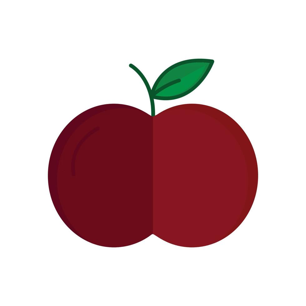 vector de icono de manzana. fruta, vegetariano. estilo de icono plano. diseño simple editable. diseño simple ilustración