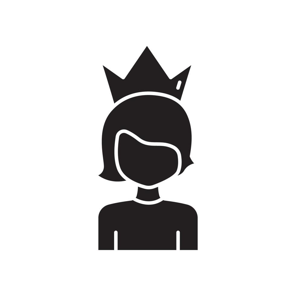 Mother icon vector with crown. suitable for mother day symbol. solid icon style. simple design editable. Design simple illustration