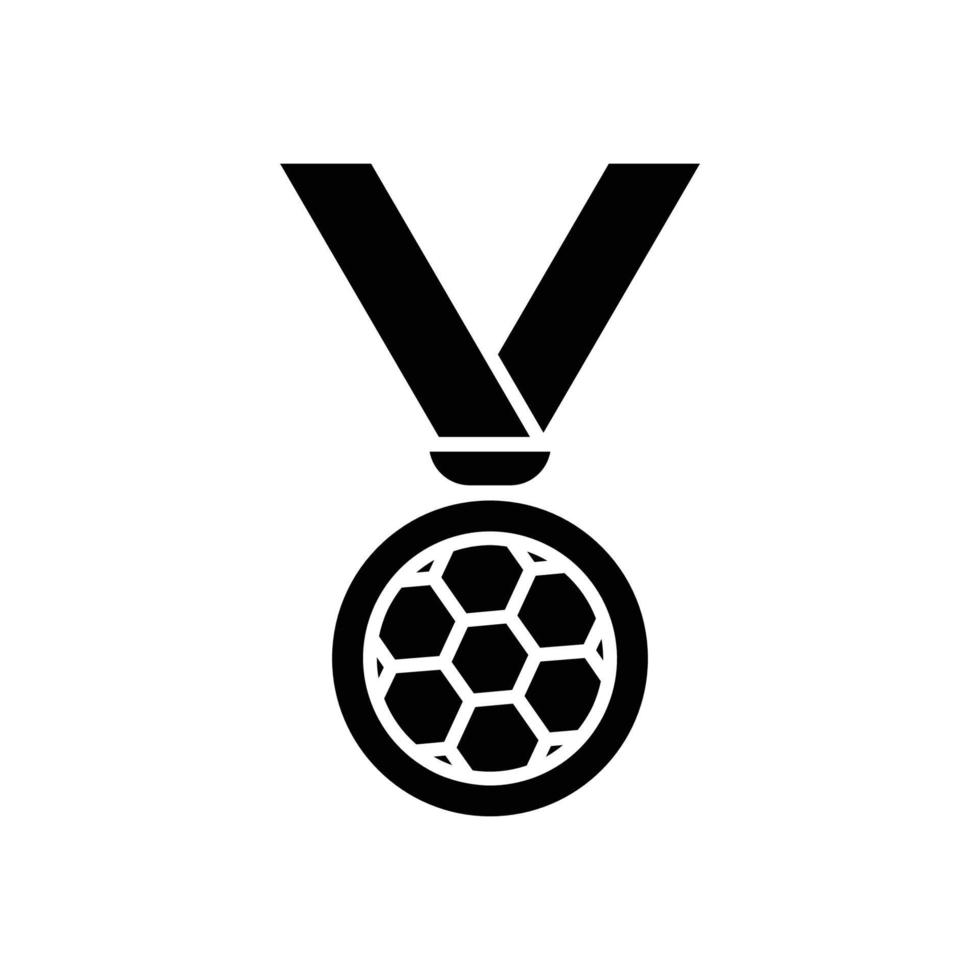 vector de icono de medalla. adecuado para el símbolo del campeón de fútbol, ganador, deporte. estilo de icono sólido. diseño simple editable. diseño simple ilustración