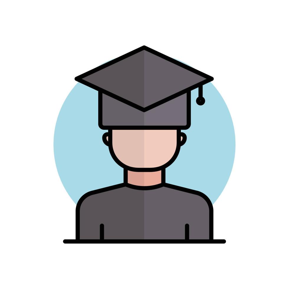 vector de icono de estudiante. educación . graduación. estilo de icono de línea rellena. diseño moderno ilustración editable