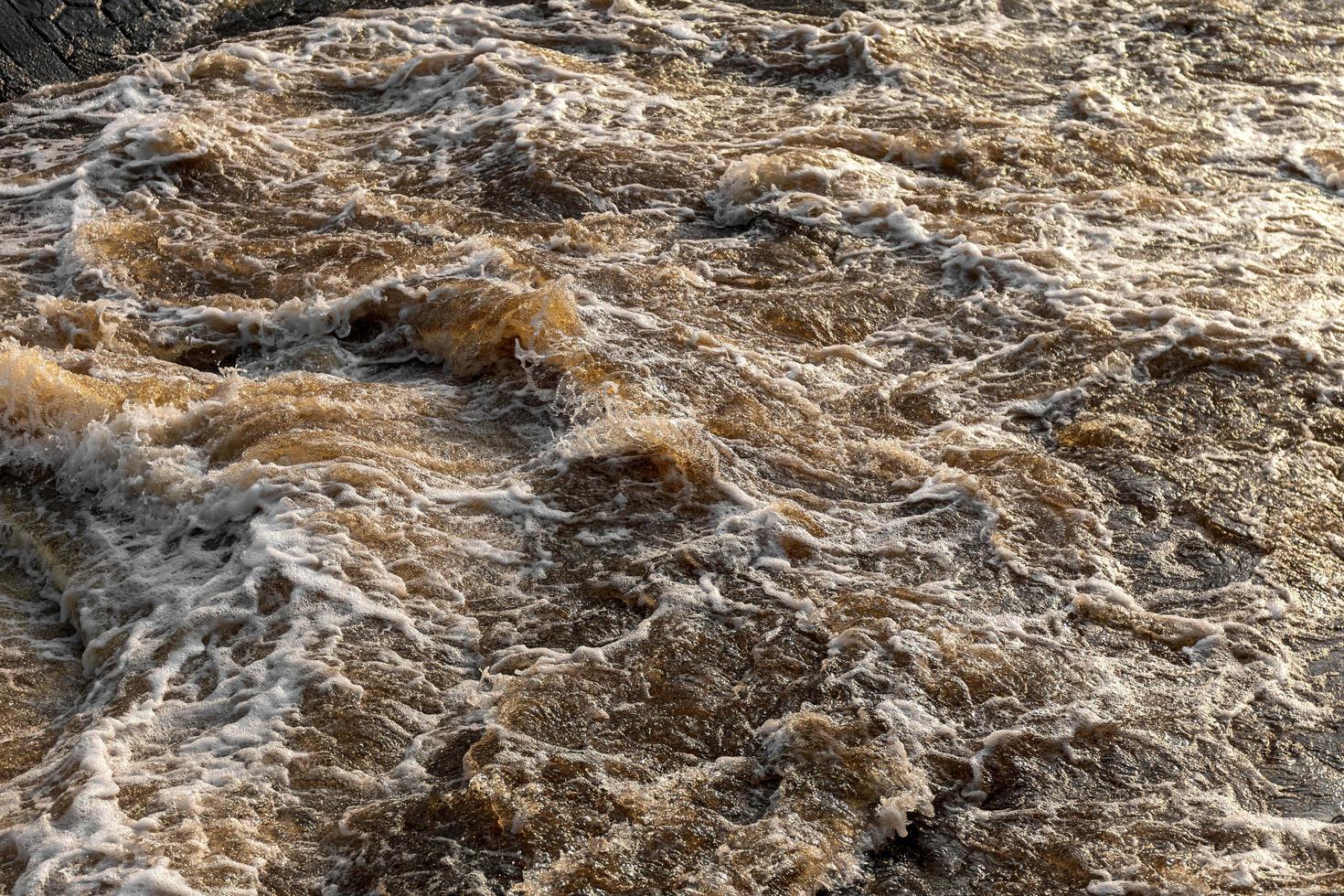 Background texture waves turbid water flowing. photo