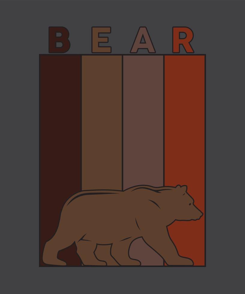 Bear t-shirt design. vector