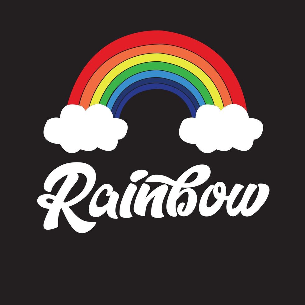 Rainbow T-shirt Design. vector