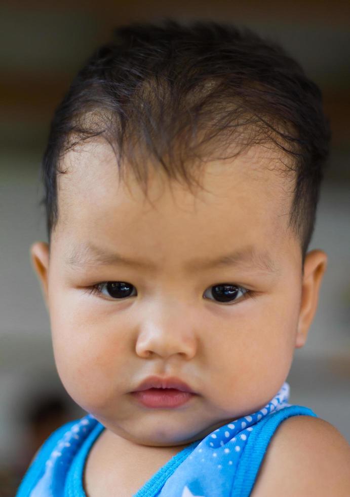 Curious and smiling faces of children photo