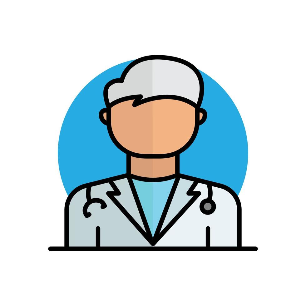 vector de icono de médico. salud. médico. estilo de icono de línea rellena. diseño moderno ilustración editable