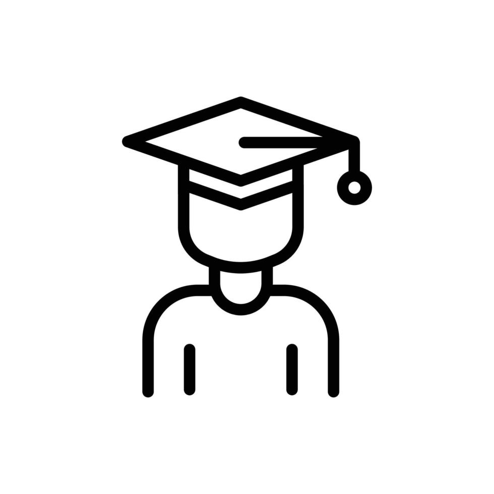 Student icon vector. Education. Line icon style. Simple design illustration editable vector
