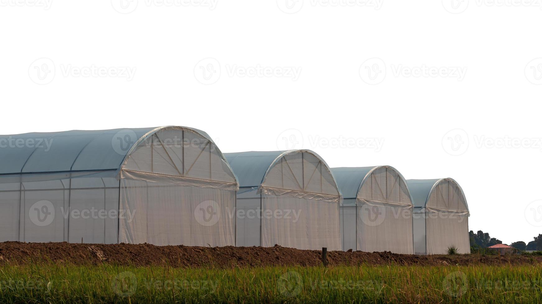 White plastic dome on agricultural land. photo