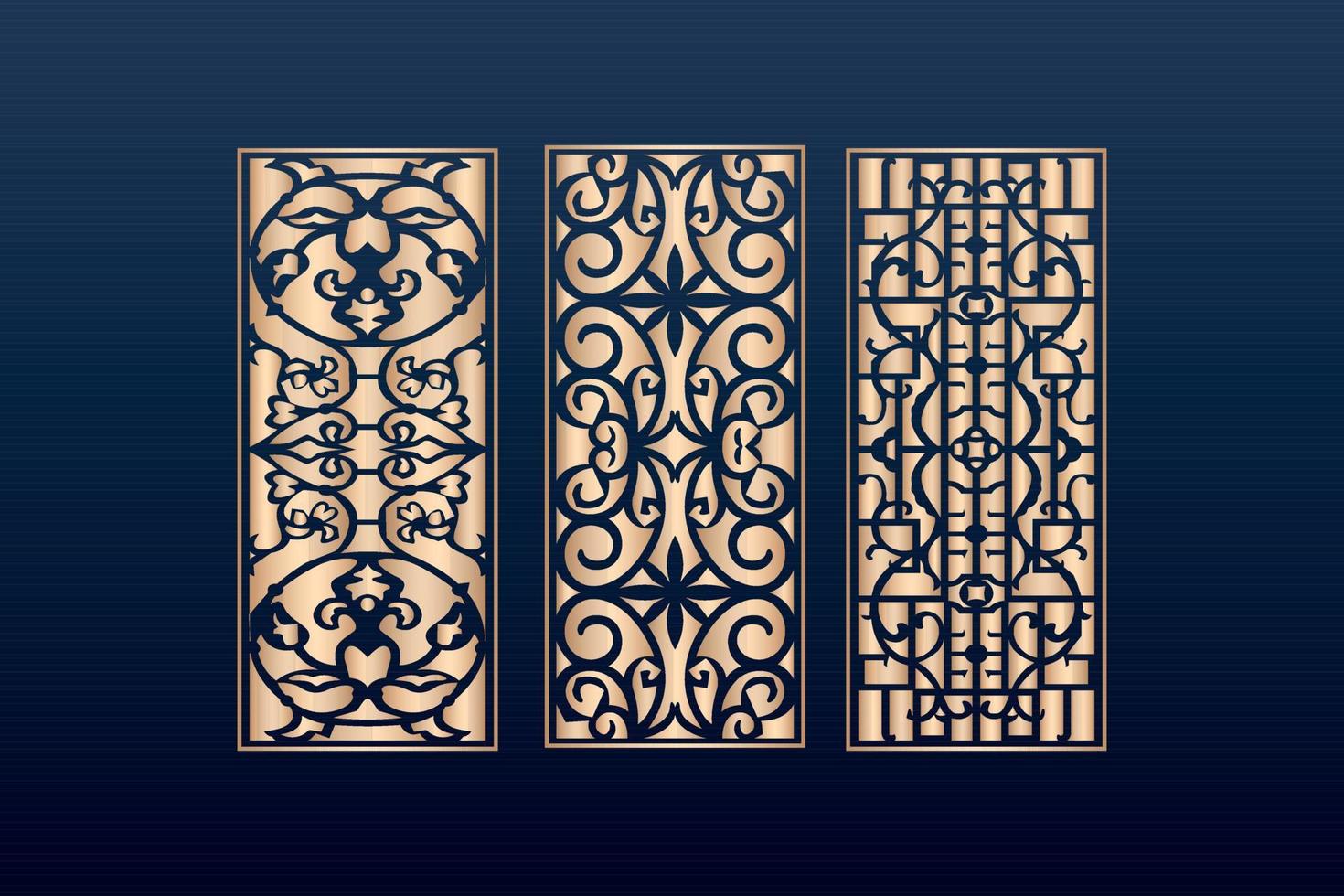 plantilla de paneles de corte láser decorativos con textura abstracta.dxf corte láser geométrico y floral, plantilla de paneles de corte abstracto islámico vector