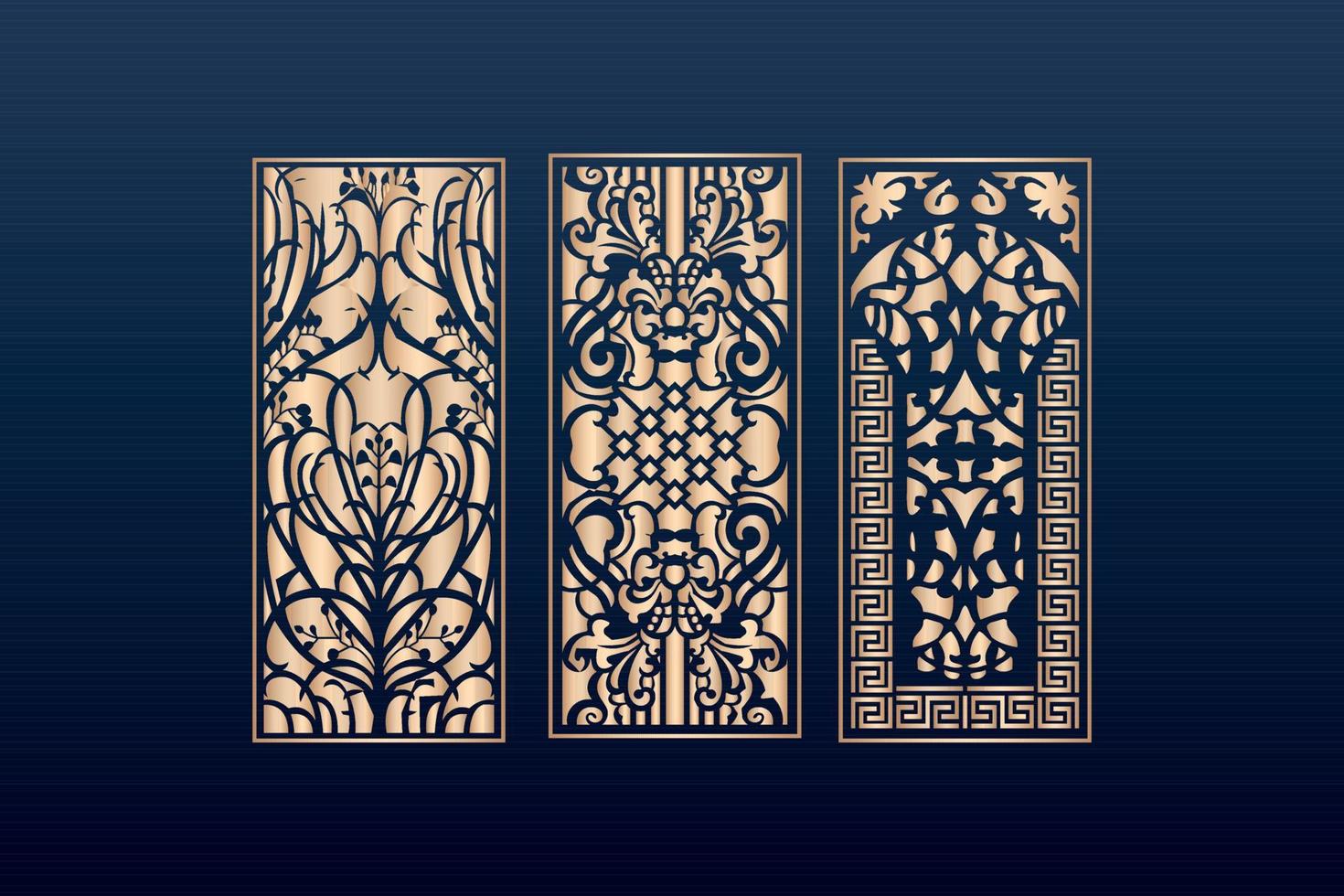 plantilla de paneles de corte láser decorativos con textura abstracta.dxf corte láser geométrico y floral, plantilla de paneles de corte abstracto islámico vector