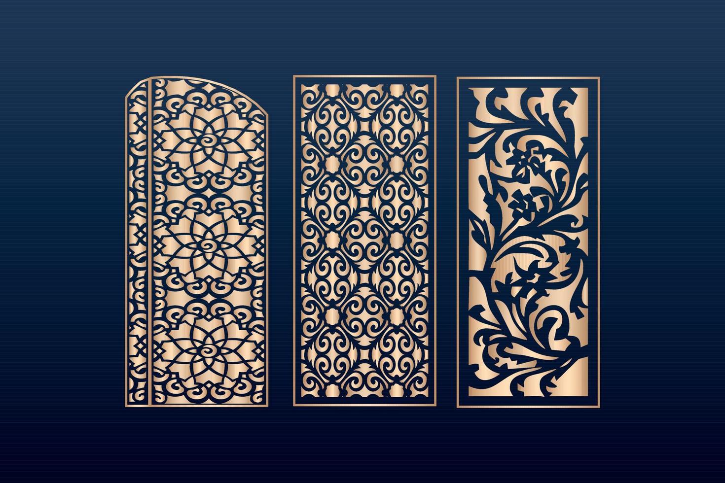 Decorative laser cut panels template with abstract texture.dxf geometric and floral laser cutting ,abstract cutting panels template islamic vector