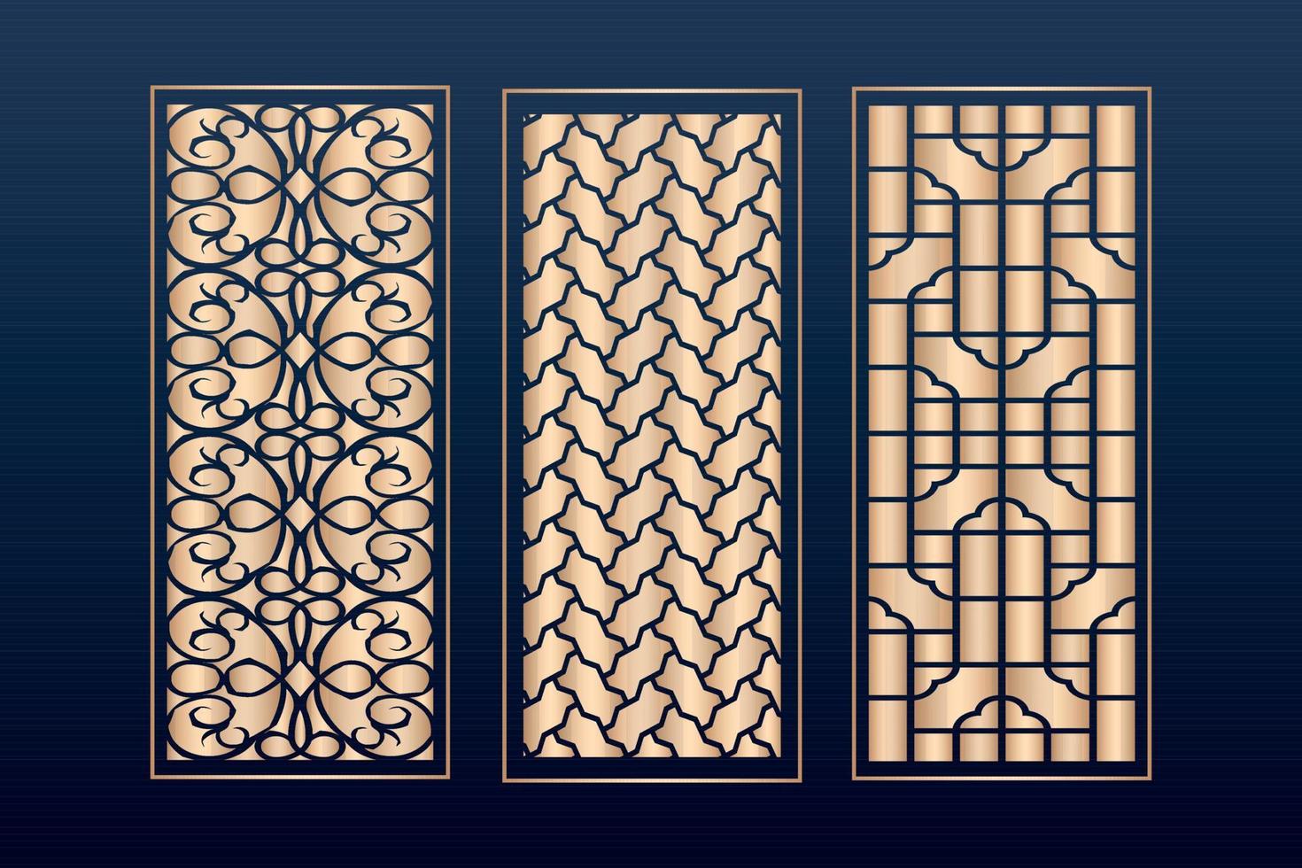 plantilla de paneles de corte láser decorativos con textura abstracta.dxf corte láser geométrico y floral, plantilla de paneles de corte abstracto islámico vector