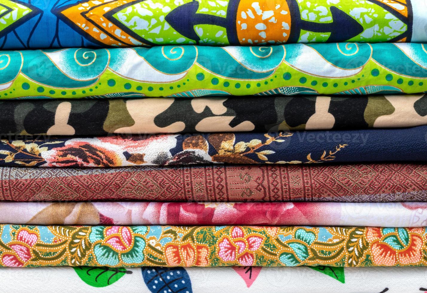 Background, texture, colorful fabric, different patterns. photo