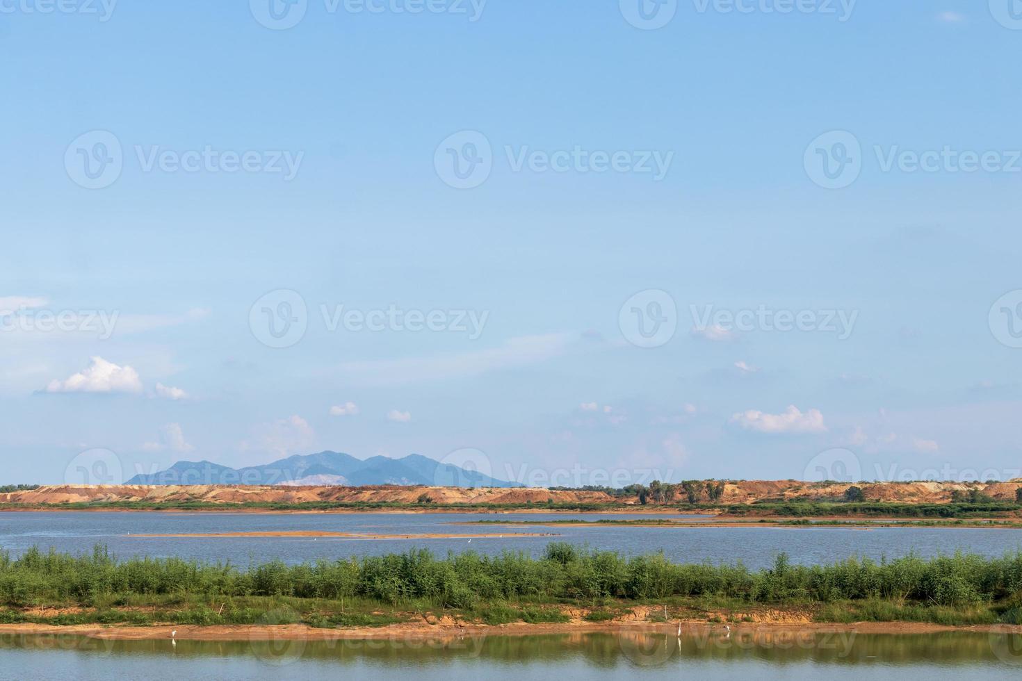 View the vast swamp and the dry mound. photo