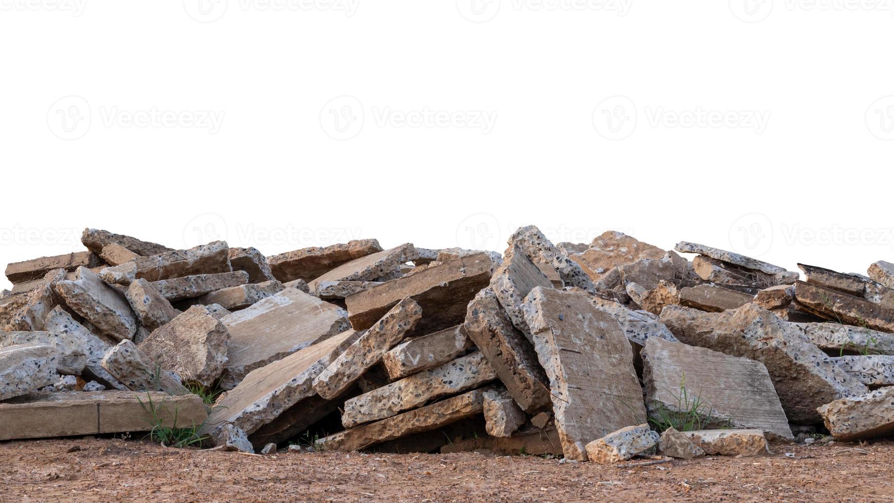 Isolates, large pile of concrete scraps. photo