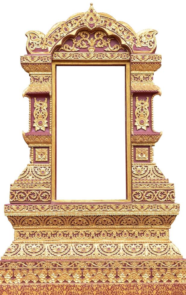 Isolate, Thai window frame, golden pattern. photo