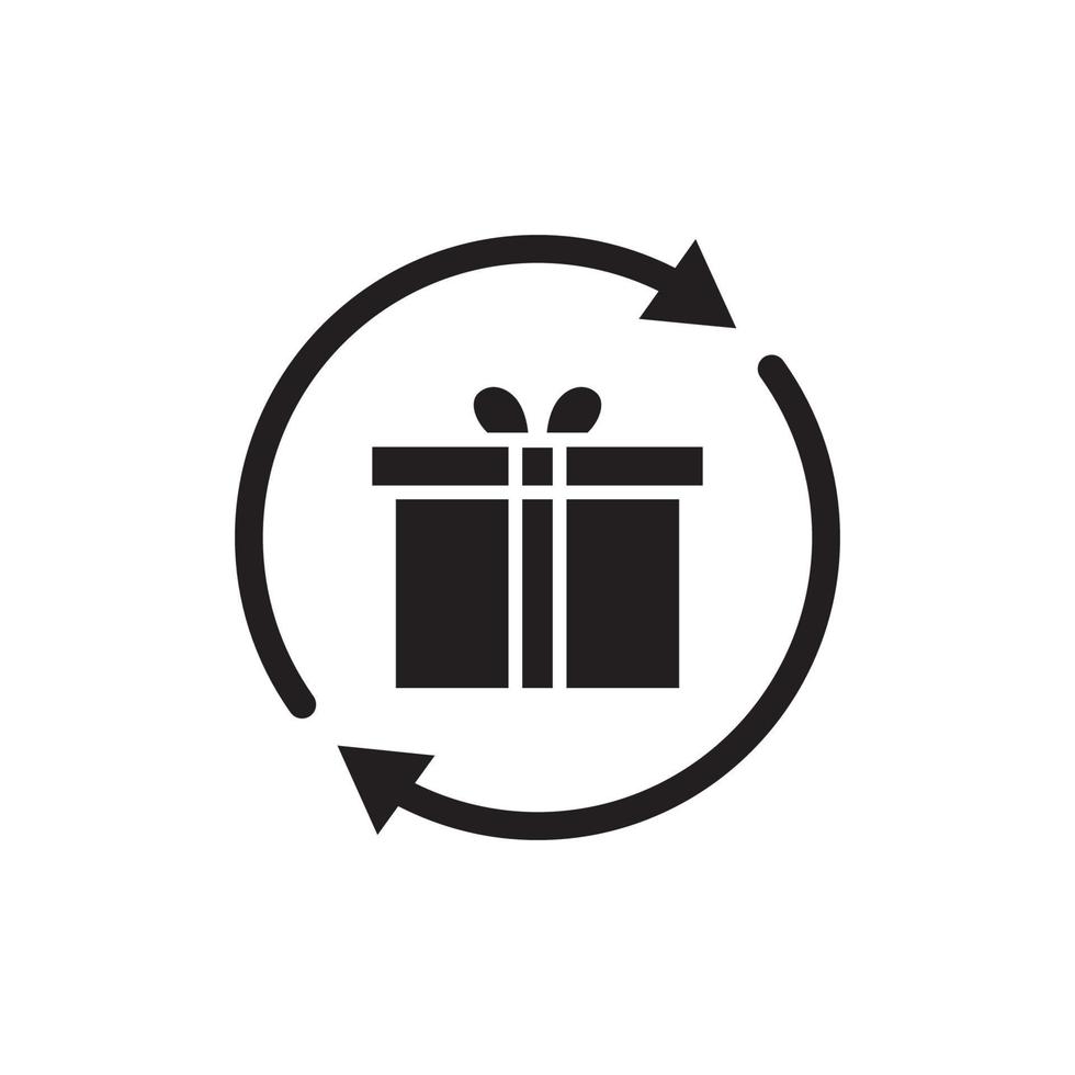 Gift box icon vector with circle. suitable for gift symbol, surprise, affection. solid icon style. simple design editable. Design simple illustration