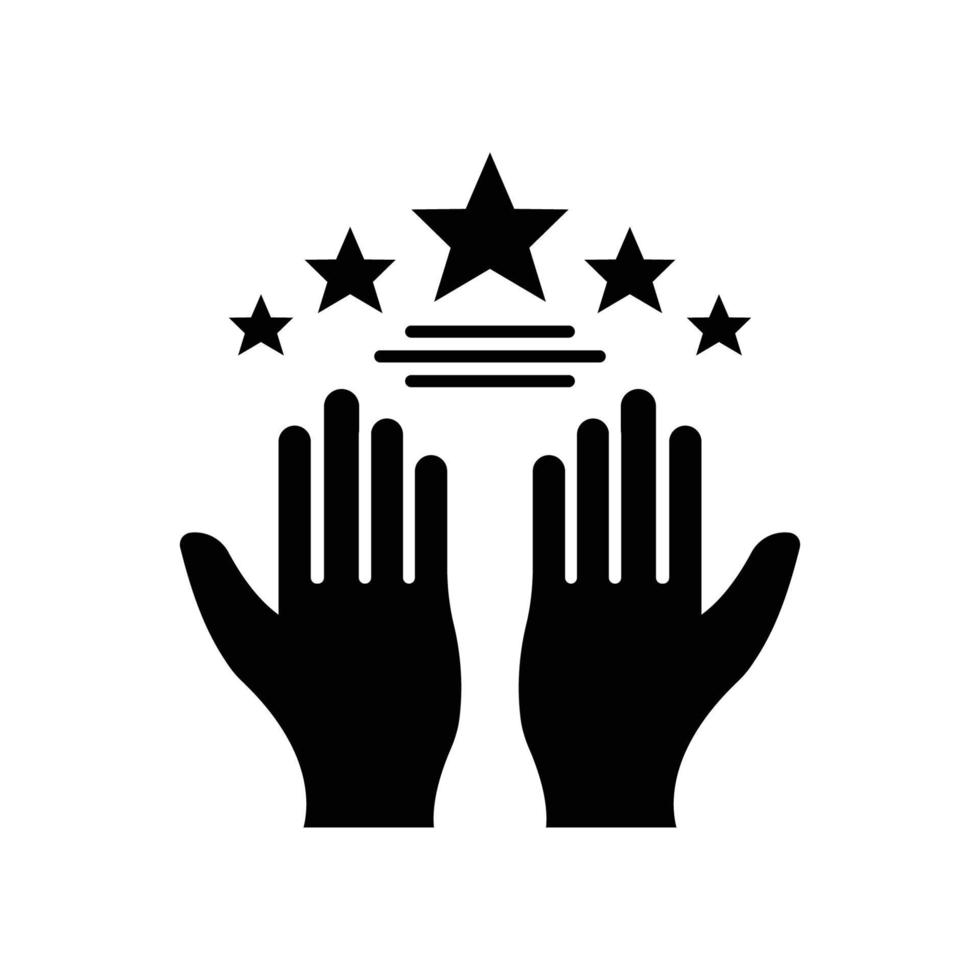 icono de estrella con la mano. adecuado para símbolo favorito, superior, destacado, mejor. estilo de icono sólido. diseño simple editable. vector de plantilla de diseño