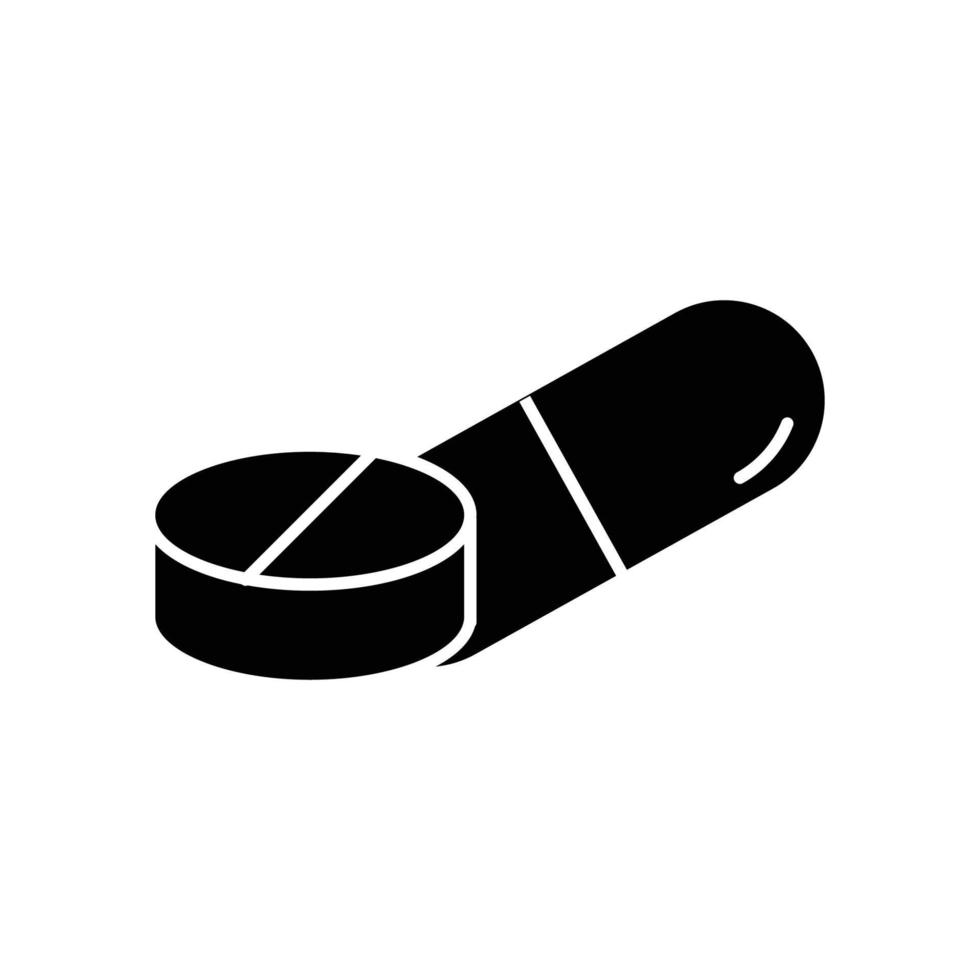 Capsule medicine icon vector. suitable for health symbol. solid icon style. simple design editable. Design simple illustration vector