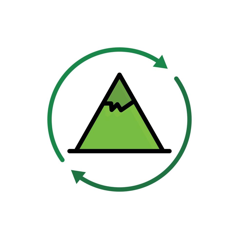 Mountain icon vector. Filled line icon style. design simple illustration editable vector