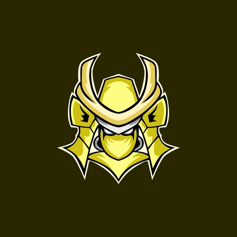 samurai esport logo in yellow. vector