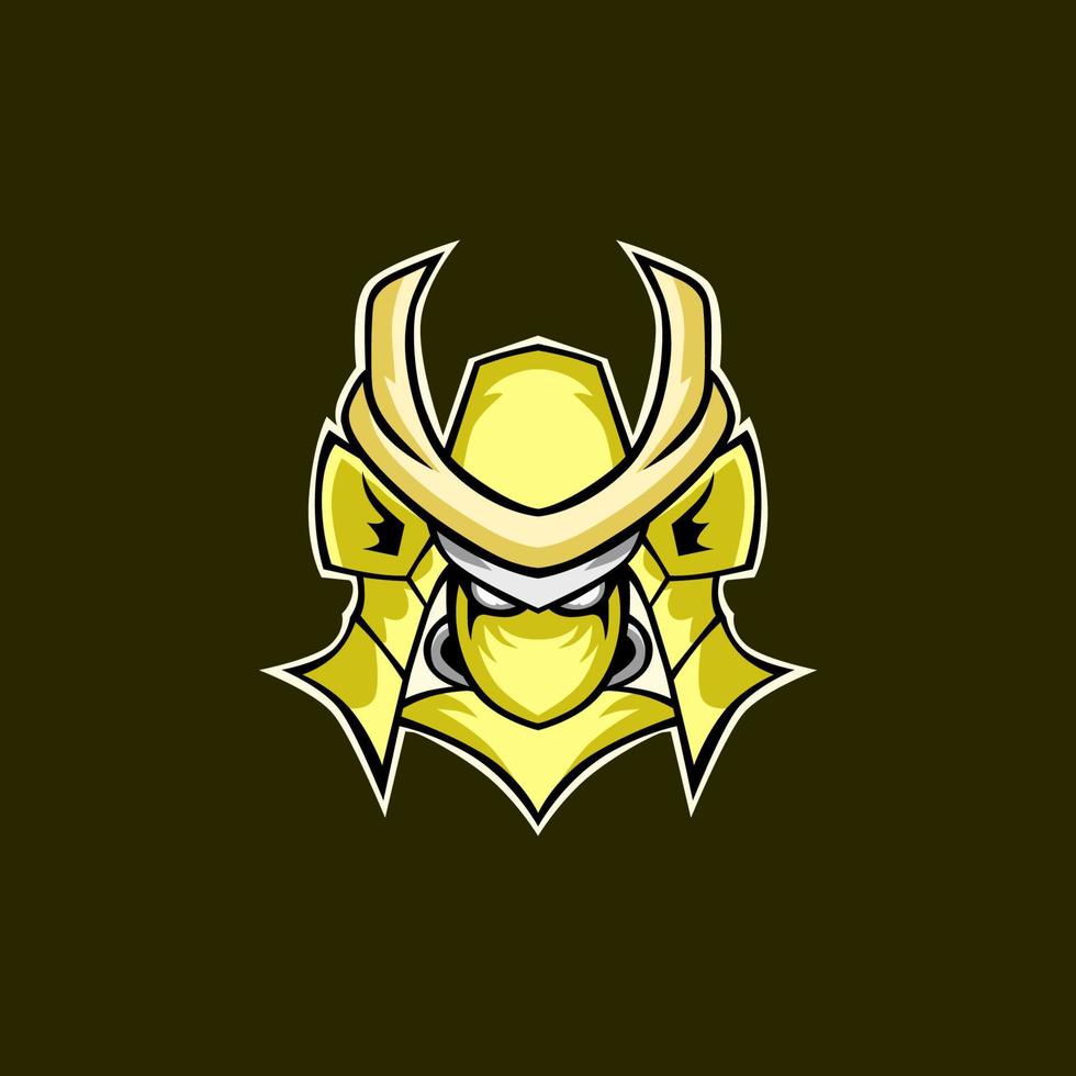 logo samurai esport en amarillo. vector