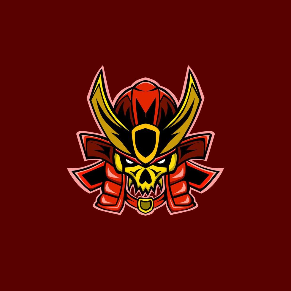 samurai esport logo in red. vector
