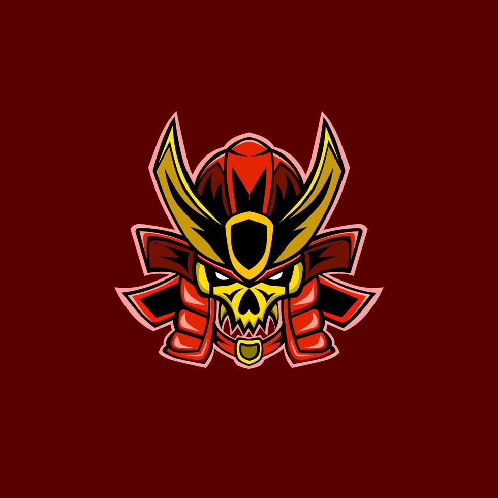 logo samurai esport en rojo. vector